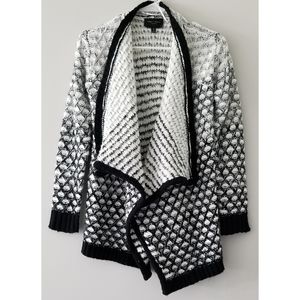 Romeo + Juliet Couture Black & White Open Cardigan